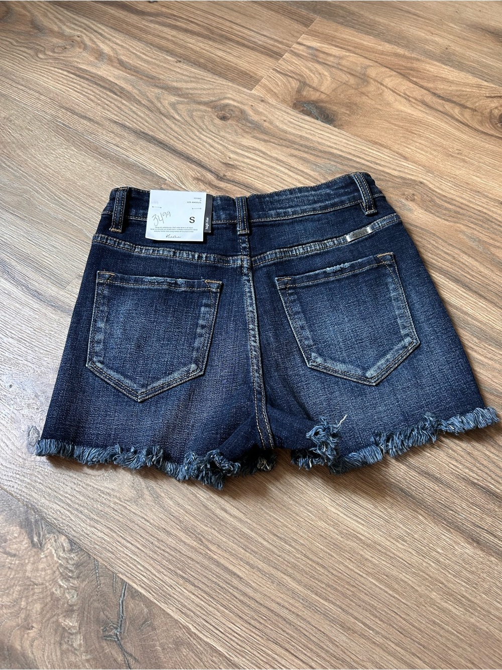 KanCan | NWT Size Small Dark Blue Frayed Hem Denim Shorts